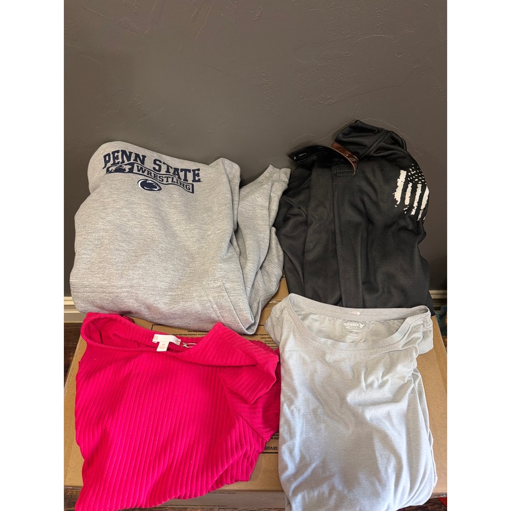Penn State Wrestling Hoodie Port & Company Heather Gray Nittany Lions Mens M